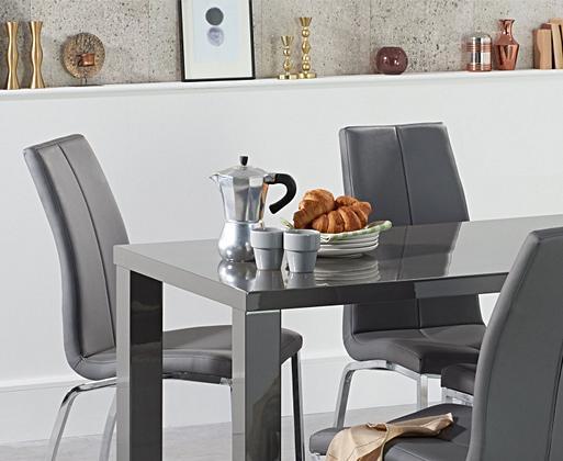 Dark grey cheap gloss dining table