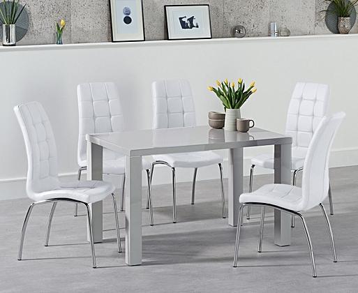 Light grey gloss dining table store