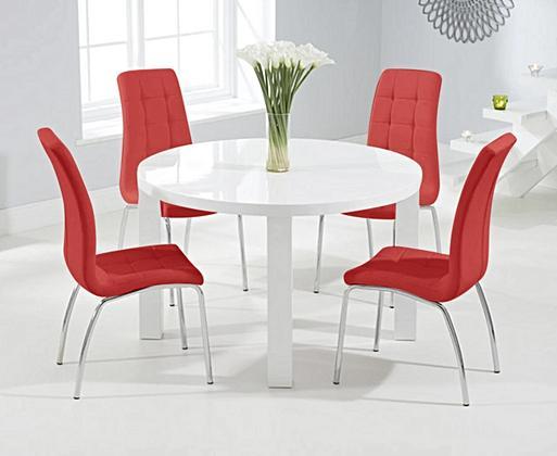 Small white gloss dining top table and chairs