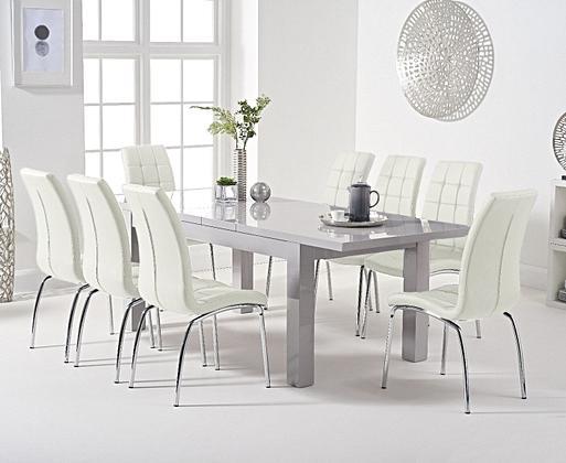 Cream gloss store dining table