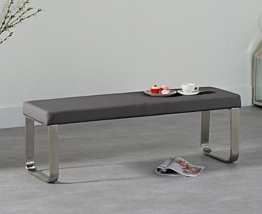 Grey faux leather bench hot sale