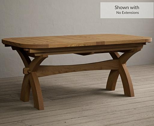 Extending Atlas 180cm Solid Oak Dining Table with X Back Chairs
