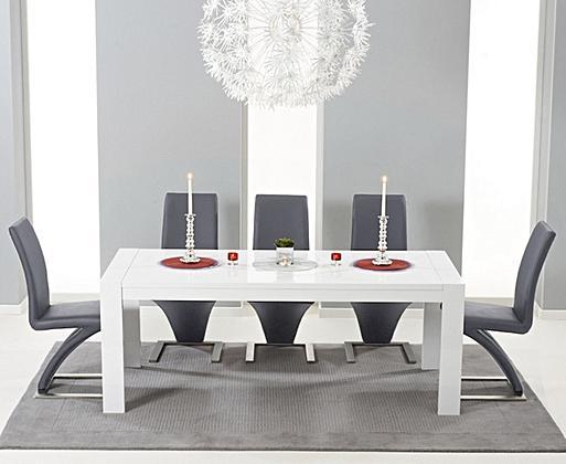 High gloss extending hotsell dining table and chairs