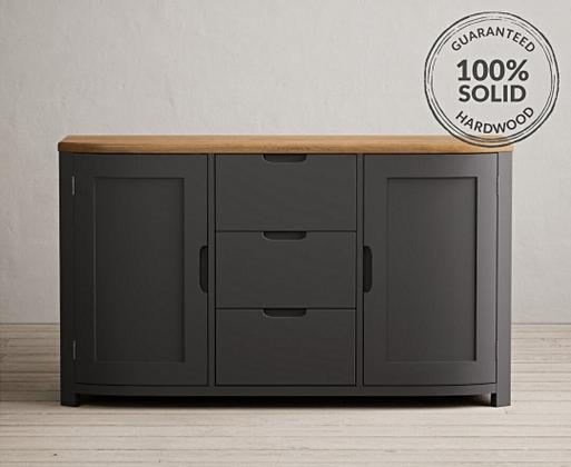 Dark grey oak shop sideboard