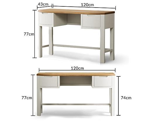 Bradwell Oak and Signal White Painted Dressing Table Oak