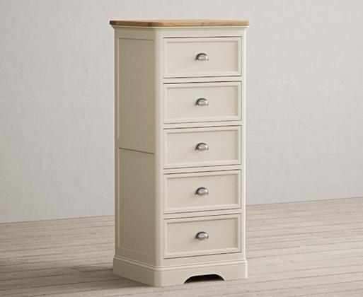 Cream tallboy chest of clearance drawers
