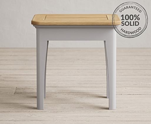 Bridstow Oak and Light Grey Painted Dressing table Stool Oak