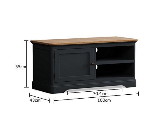 Bridstow Oak and Blue Painted Small TV Cabinet