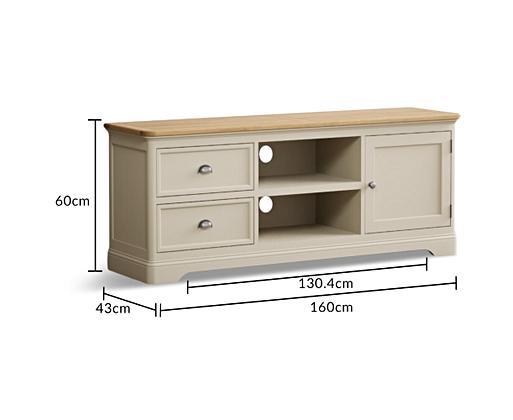 Cream painted shop oak tv unit