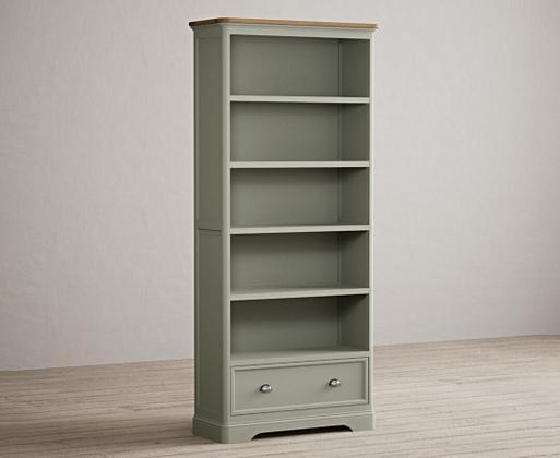 Bridstow Soft Green Painted Tall Bookcase Oak Furniture Superstore