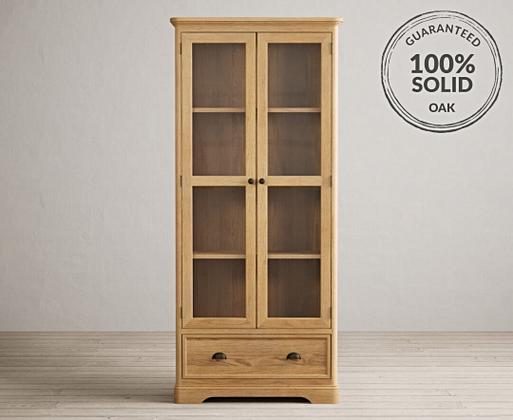 Bridstow Solid Oak Glazed Display Cabinet Oak Furniture Superstore