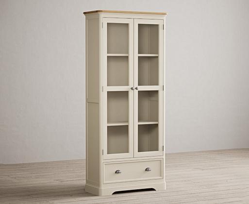 Bridstow Oak and Cream Painted Glazed Display Cabinet