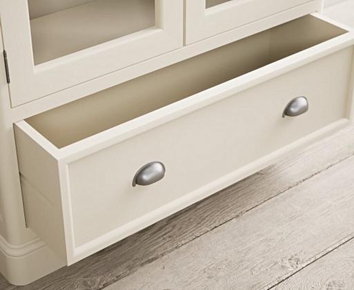 Cream painted outlet display cabinets