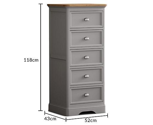 Grey tall boy drawers top
