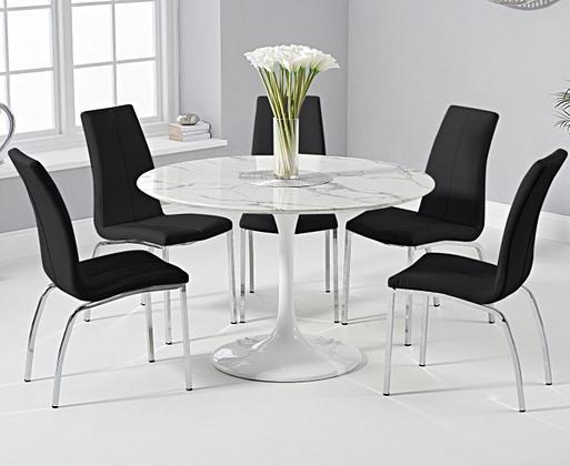 White marble outlet round bistro table