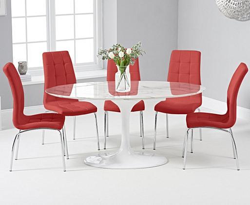 Red marble dining table deals