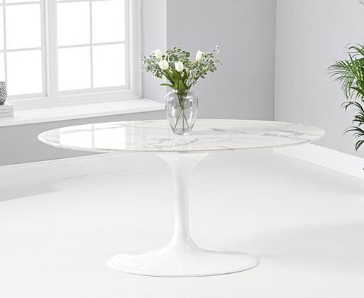 Oblong marble store dining table