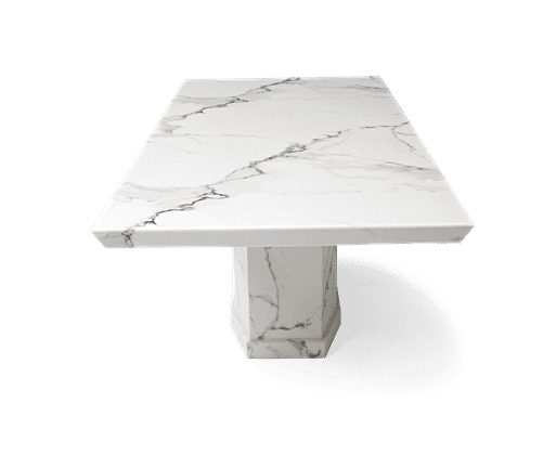 White marble pedestal table top