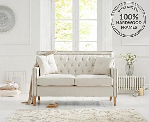 White outlet oak sofa