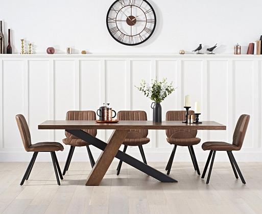 Dining table hot sale with middle leg