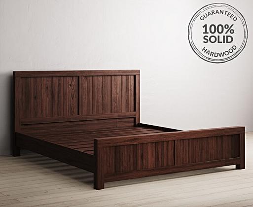 Dark wood super king best sale bed