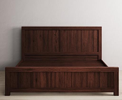 Dark wood store super king bed