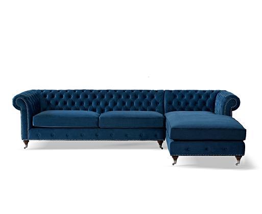 Crushed blue sales velvet couch