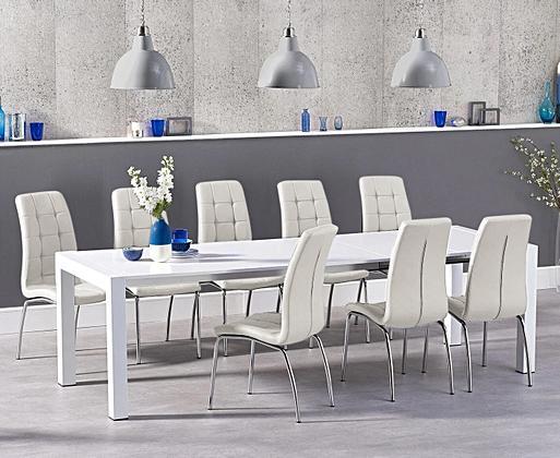 Cream high gloss table and chairs top