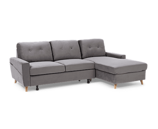 Florence black sectional sofa with sale ottoman