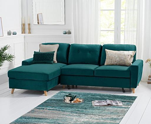 Left facing shop velvet sectional