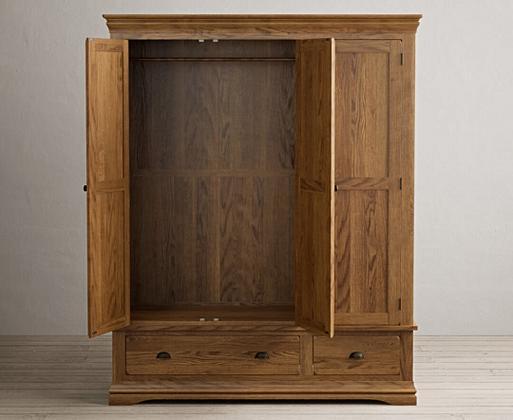 Rustic oak hotsell triple wardrobe