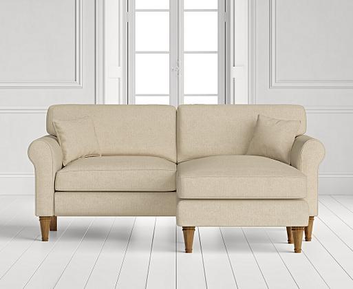 Darwin Cream Fabric Right Hand Facing Chaise Corner Sofa