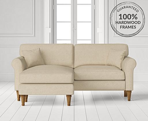 Darwin Cream Fabric Left Hand Facing Chaise Corner Sofa