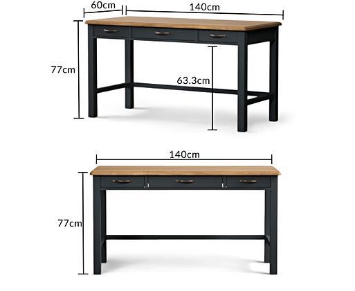Blue and top white desk