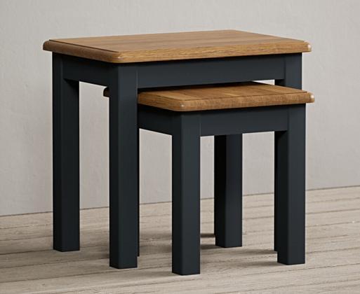 Dark oak shop nest of tables