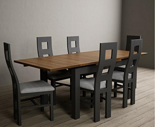 Rustic gray dining online table set