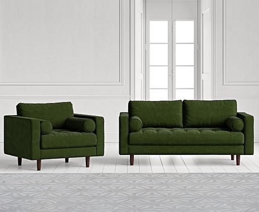 Two seater green velvet sofa new arrivals