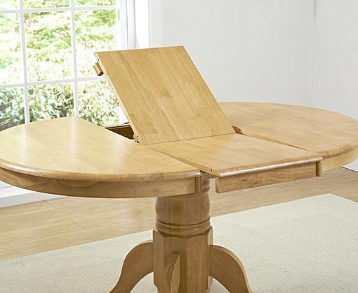 Extending Epsom Oak Pedestal Table Oak Furniture Superstore