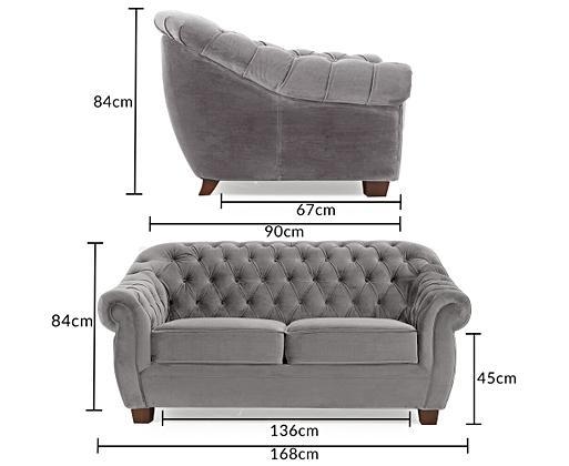 Eva grey velvet clearance sofa