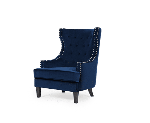 Navy blue high store back accent chair