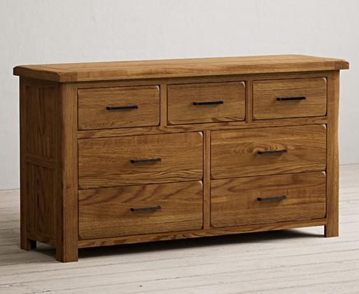 Rustic oak shop 6 drawer dresser