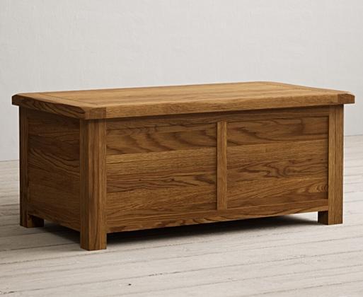 Country Rustic Solid Oak Blanket Box Oak Furniture Superstore