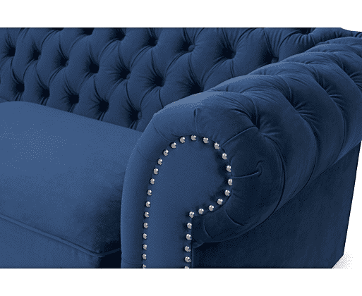 Navy hot sale studded sofa