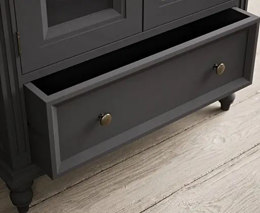 Dark oak top display cabinet