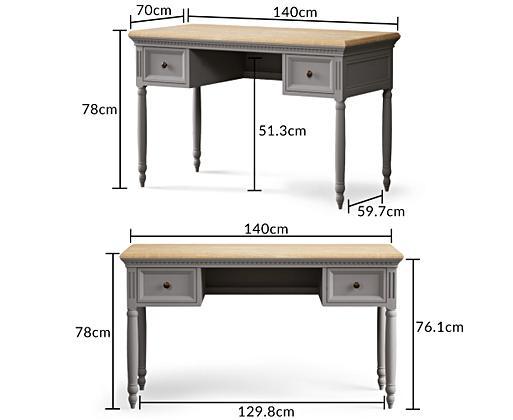 Francis Oak and Light Grey Painted Computer Desk