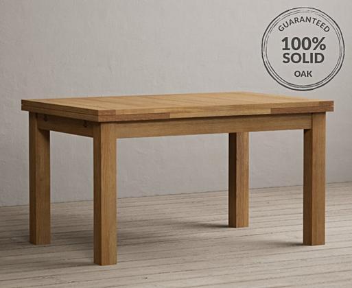 Extending Hampshire 140cm Solid Oak Dining Table Oak Furniture