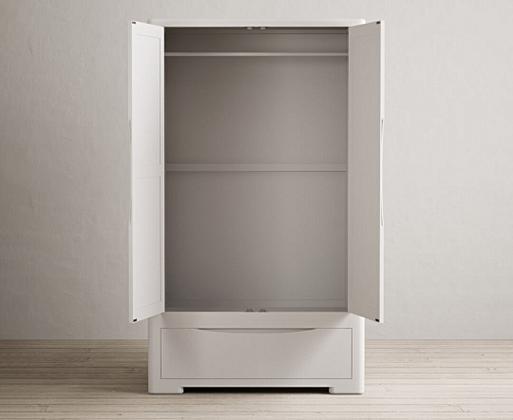 Harper Soft White Painted Double Wardrobe Oak Furniture Superstore