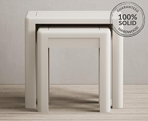 White painted store nest of tables