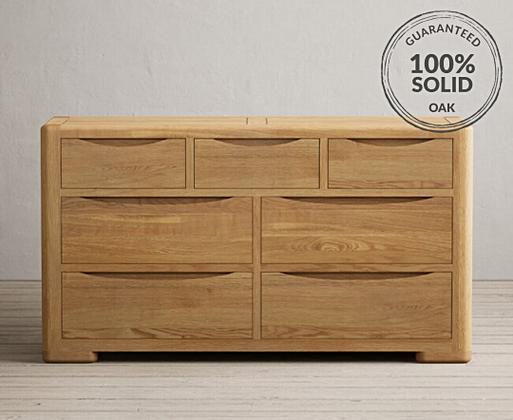 Harper Solid Oak Wide Chest Of Drawers