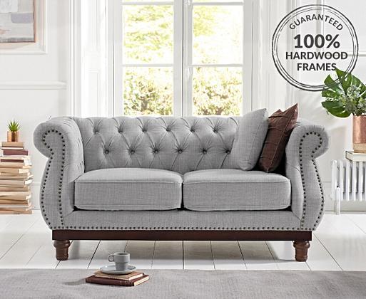 Grey fabric cheap 2 seater sofa